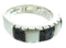 Jet And Mother Of Pearl Inlay Sterling Silver Ring Size 8-1/2 AW63725
